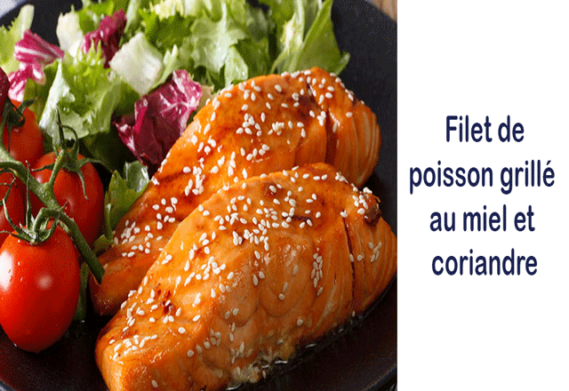 Poisson grillé au miel et coriandre