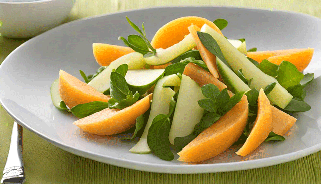 Salade Pomme Granny-Smith courgettes et de Mimolette