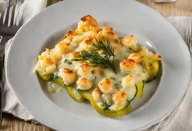 Gratin de Crevettes et Courgettes